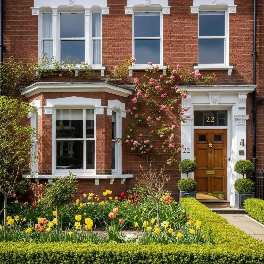 Period home in London highlighting seasonal exterior maintenance and historical charm