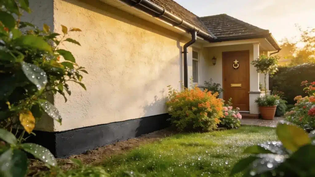 Home with effective damp proofing methods ensuring moisture control